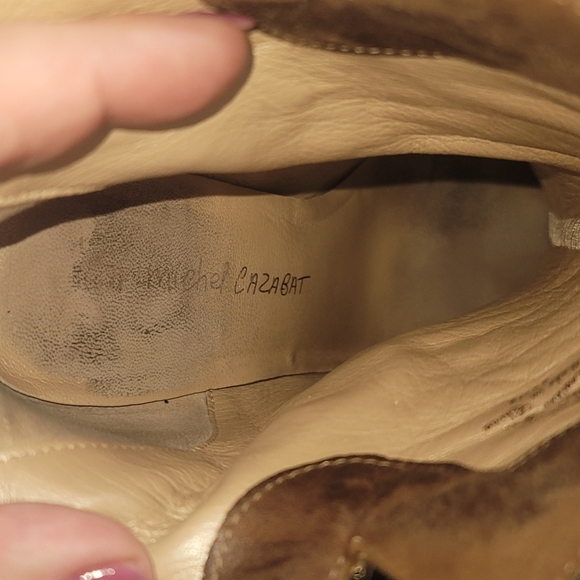 Jean Michelle Cazabat pepe tan fringe suede leather ankle boots booties 38.5 8.5 - Picture 4 of 11